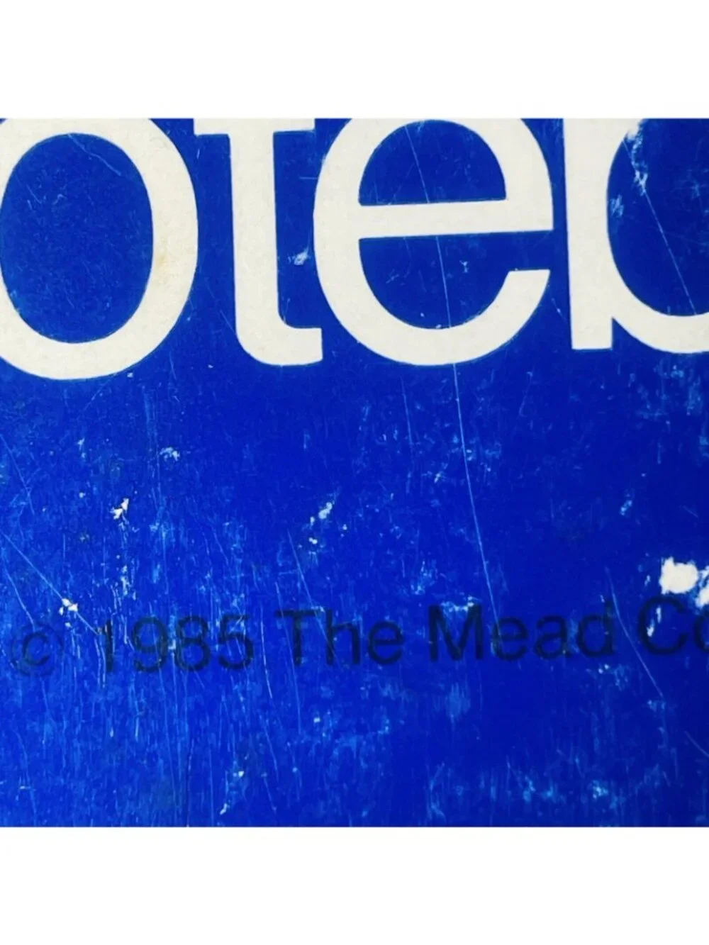 Mead Unicorn Vintage Very Worn Blue Spiral Paper Notebook Wide Ruled